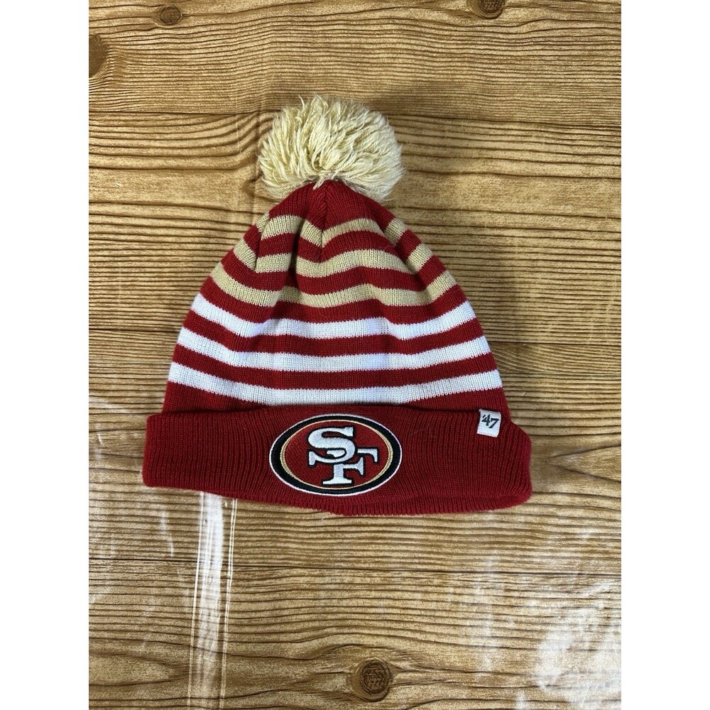San Francisco 49ers New Era NFL Winter Knit Beanie Pom Hat Stocking Cap Logo